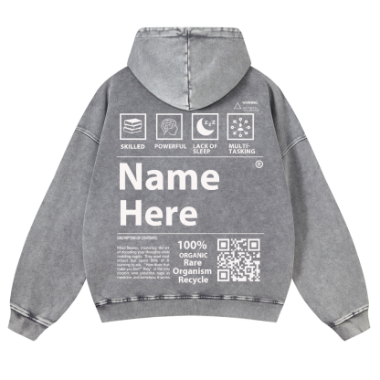 QR Code Customized Unisex Fit Washed Hoodie