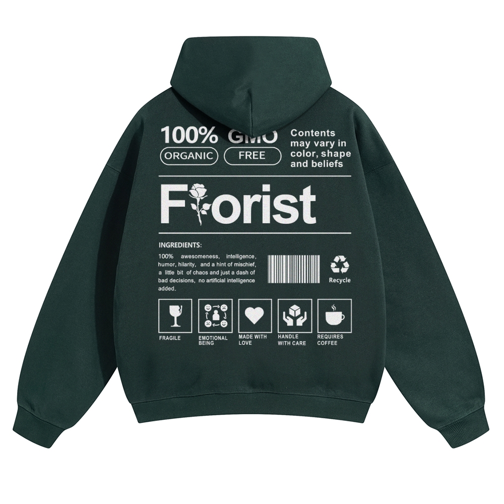 Florist Pattern Unisex Casual Anime Print Hoodie-moweekender