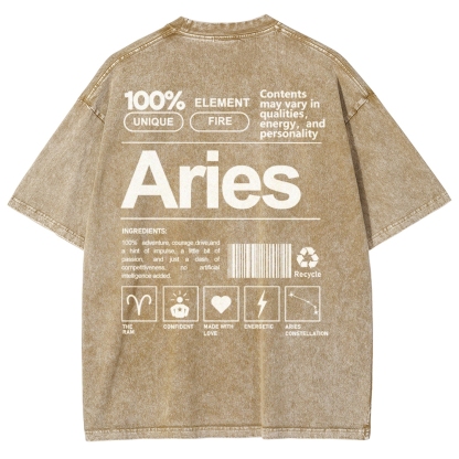 Aries Unisex Fit Washed T-Shirt