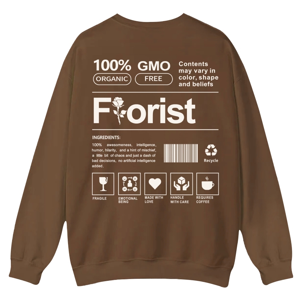Florist Pattern Crew Neck Sweatshirt-moweekender
