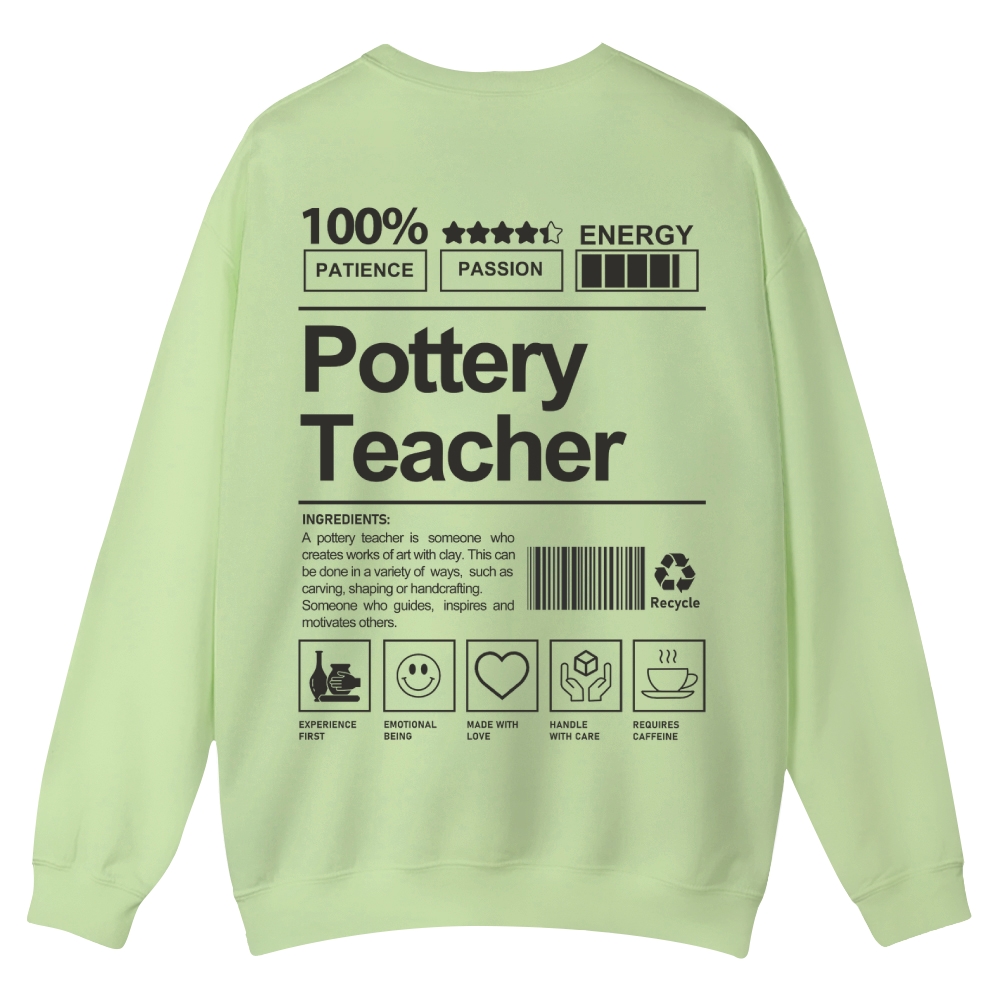 Pottery Teacher Casual Crewneck Sweatshirt-moweekender