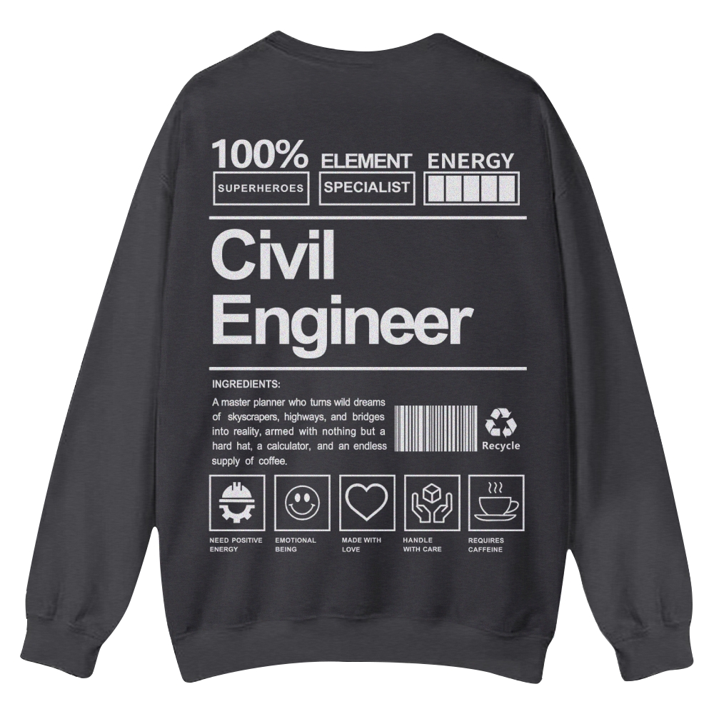 Civil Engineer Pattern Crew Neck Sweatshirt-moweekender