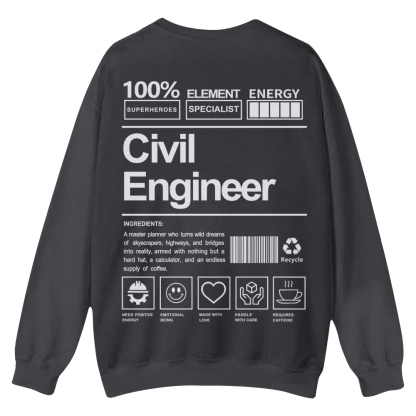 Civil Engineer Pattern Crew Neck Sweatshirt-moweekender