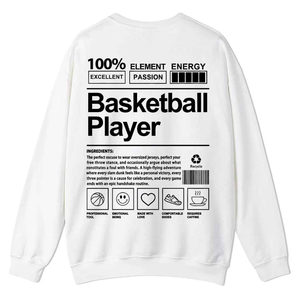 Basketball Player Crew Neck Sweatshirt