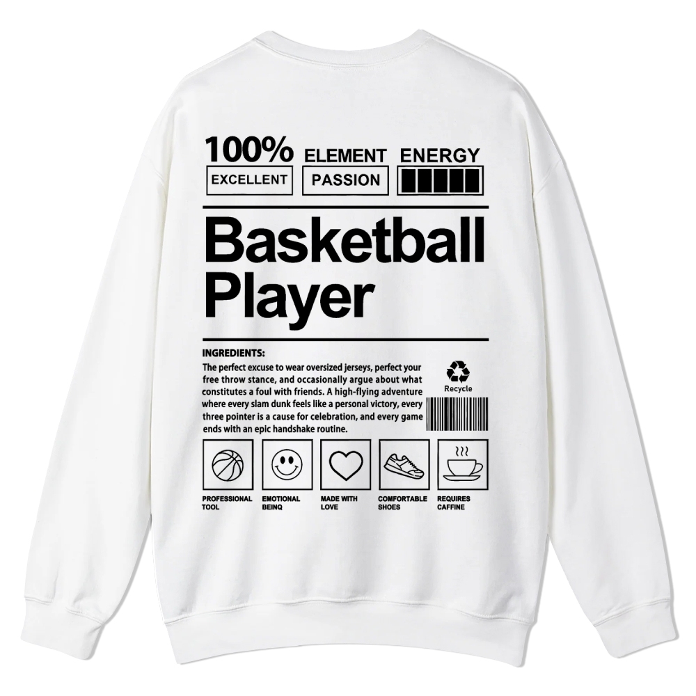 Basketball Player Crew Neck Sweatshirt