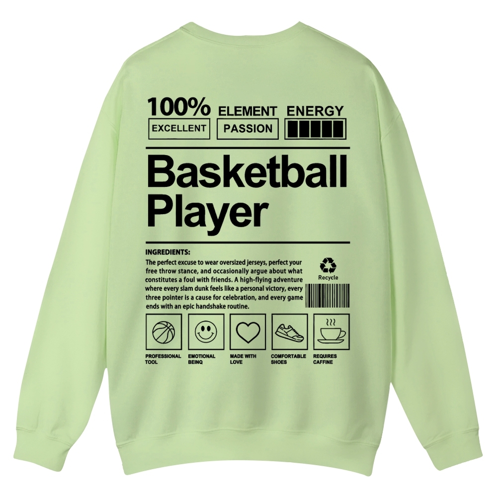 Basketball Player Crew Neck Sweatshirt