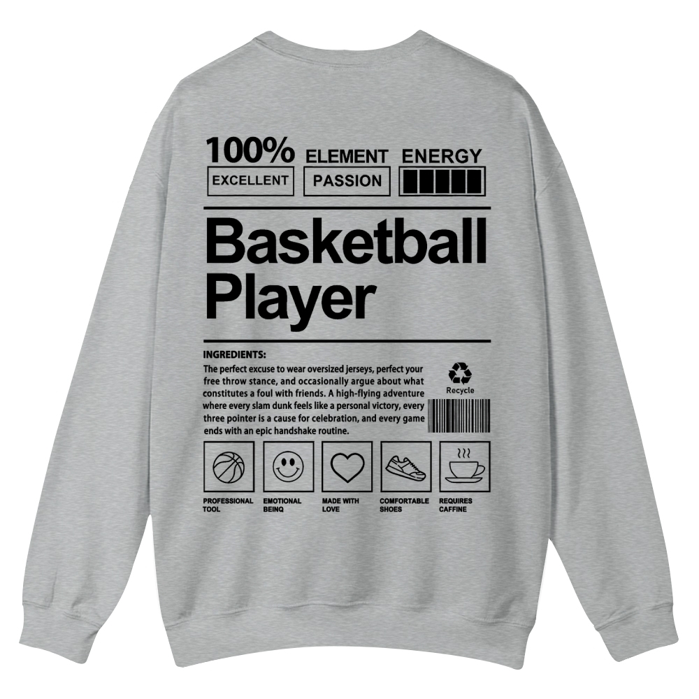 Basketball Player Crew Neck Sweatshirt