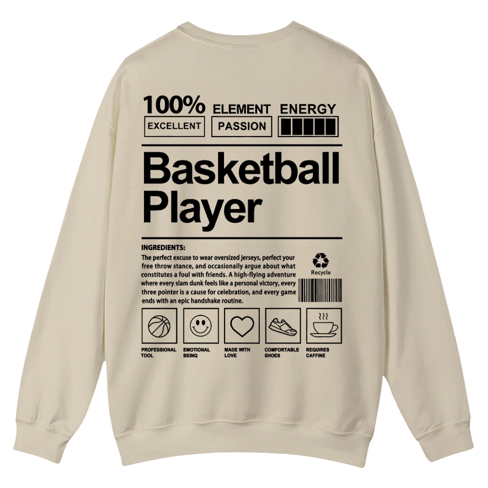 Basketball Player Crew Neck Sweatshirt