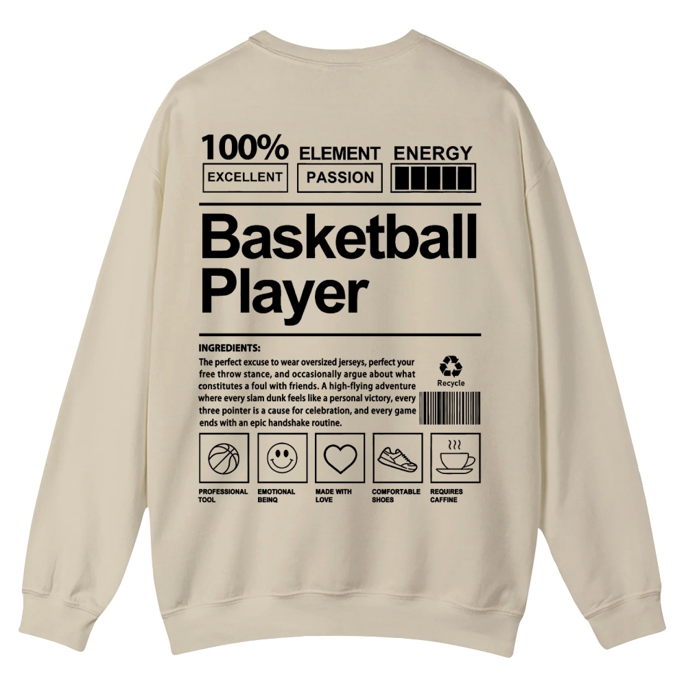 Basketball Player Crew Neck Sweatshirt