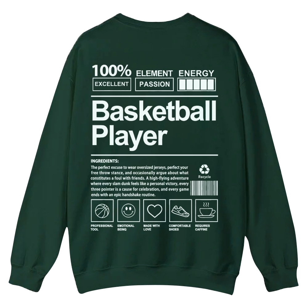 Basketball Player Crew Neck Sweatshirt