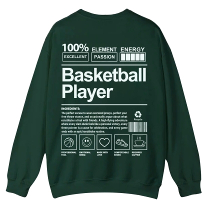 Basketball Player Crew Neck Sweatshirt