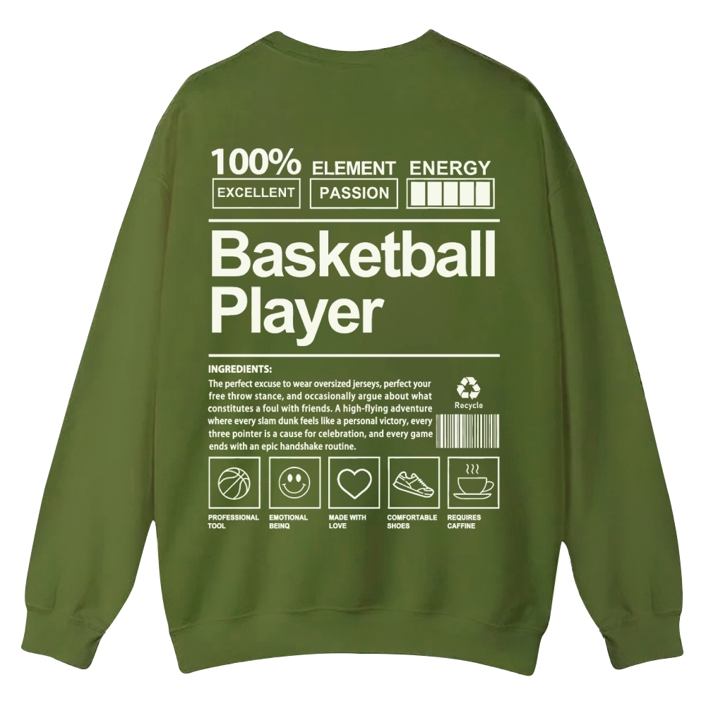 Basketball Player Crew Neck Sweatshirt