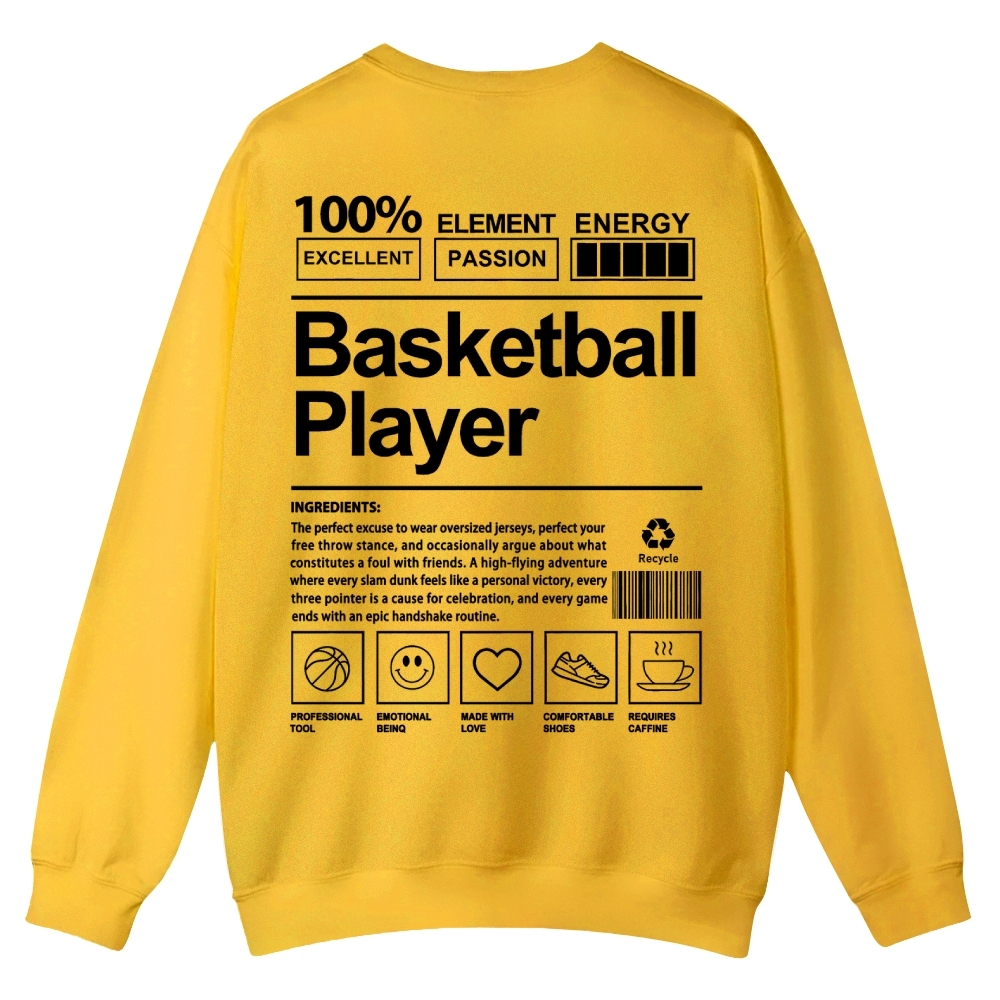 Basketball Player Crew Neck Sweatshirt