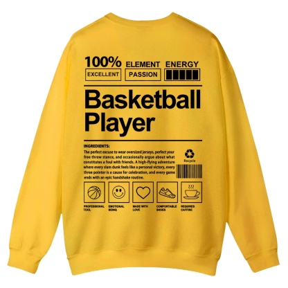 Basketball Player Crew Neck Sweatshirt