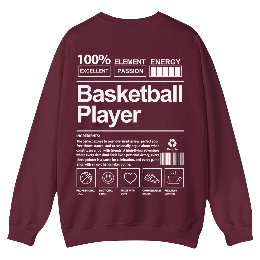 Basketball Player Crew Neck Sweatshirt
