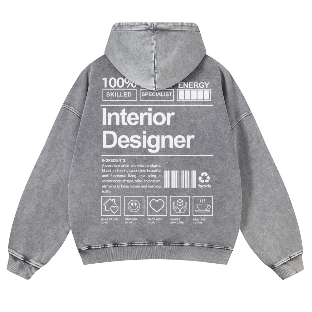 Interior Designer Vintage Washed Hoodie