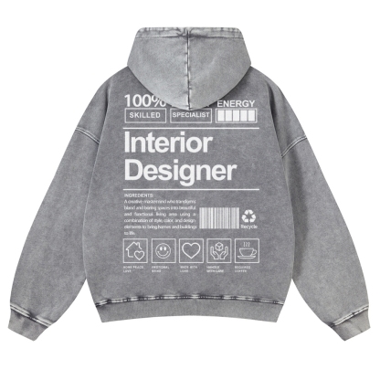 Interior Designer Vintage Washed Hoodie