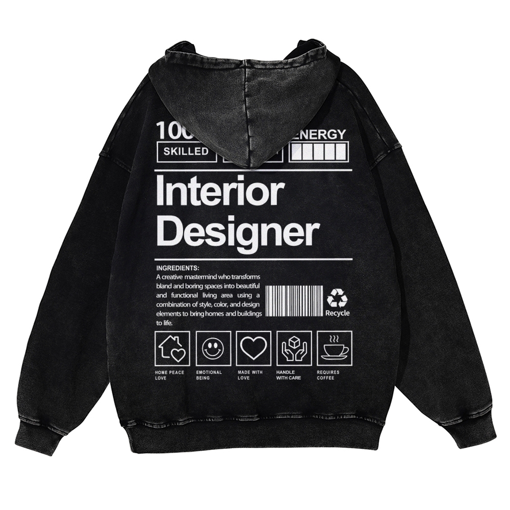 Interior Designer Vintage Washed Hoodie