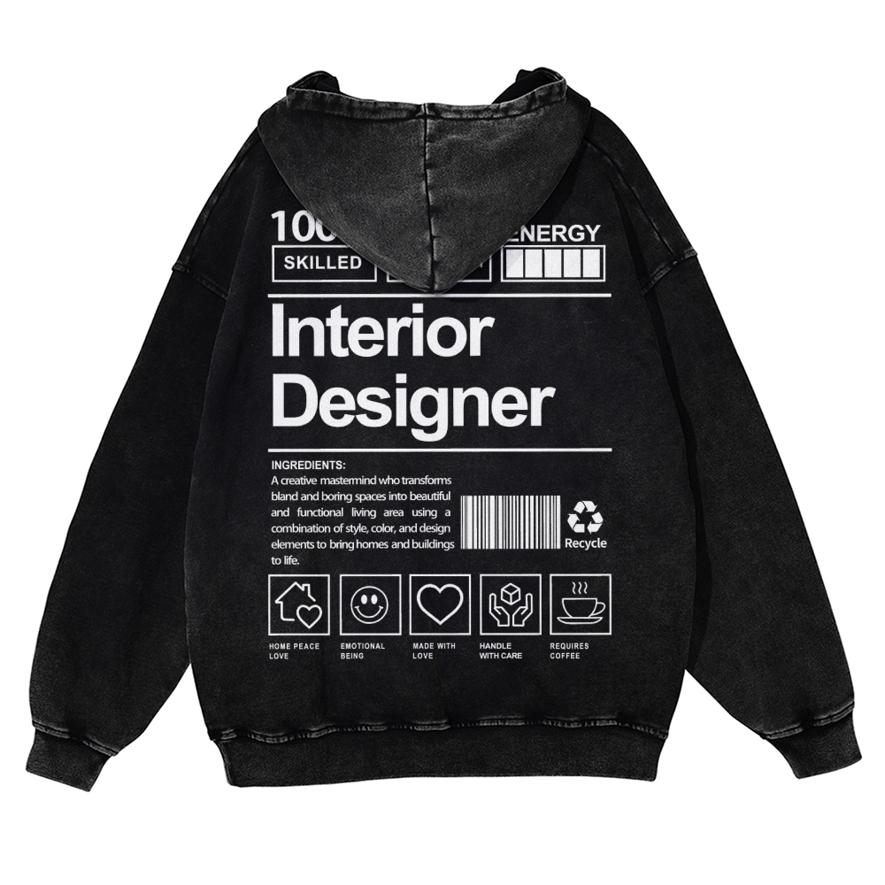 Interior Designer Vintage Washed Hoodie