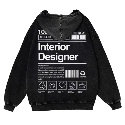 Interior Designer Vintage Washed Hoodie