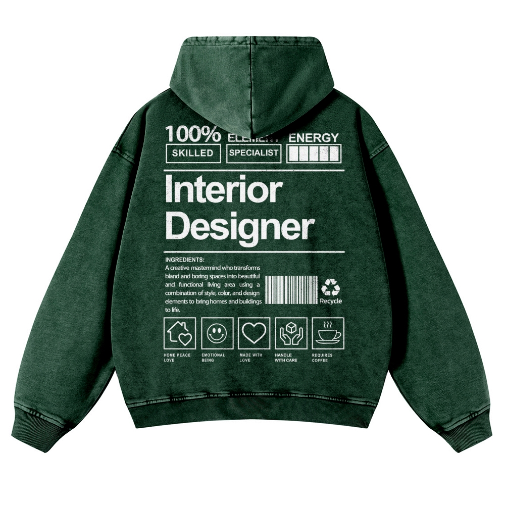Interior Designer Vintage Washed Hoodie