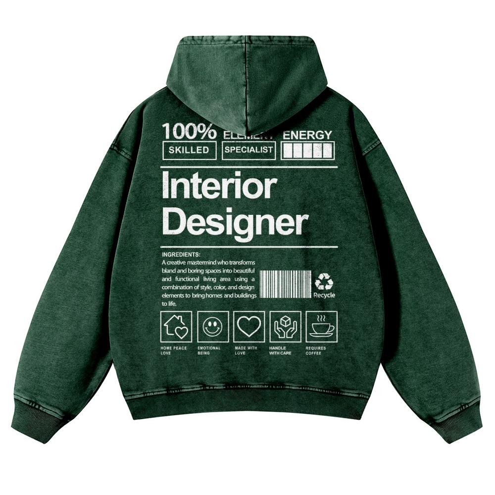 Interior Designer Vintage Washed Hoodie