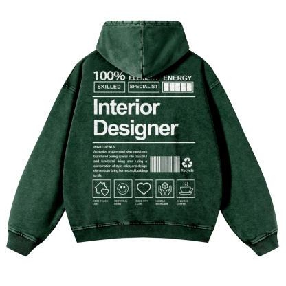 Interior Designer Vintage Washed Hoodie