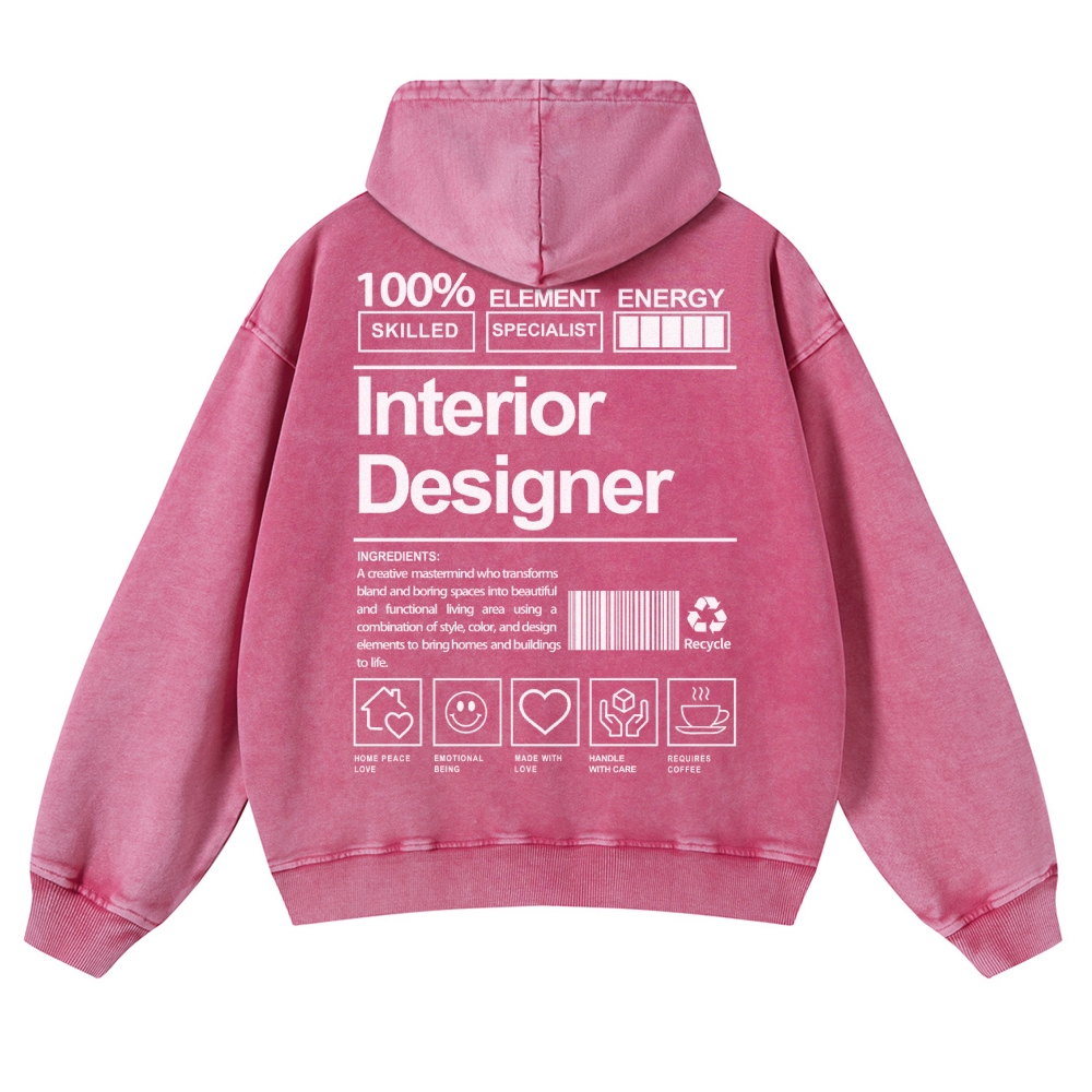 Interior Designer Vintage Washed Hoodie