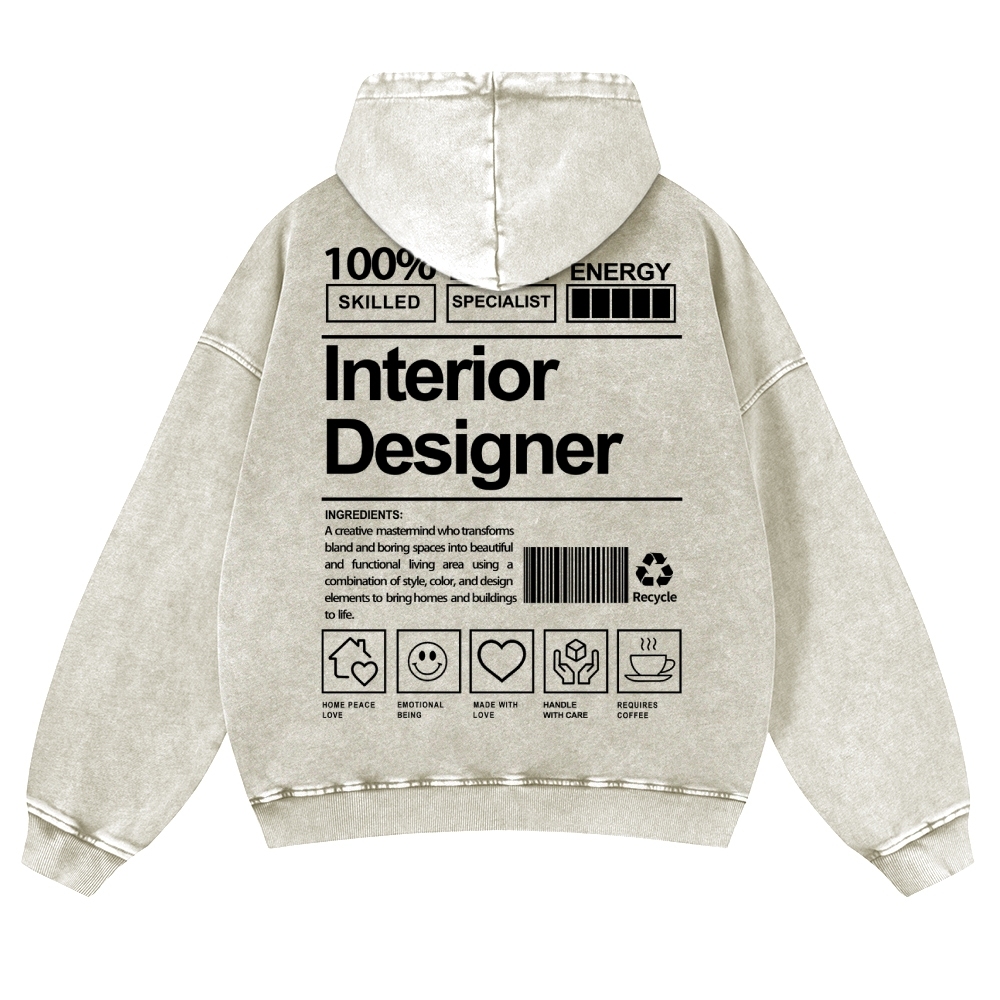 Interior Designer Vintage Washed Hoodie