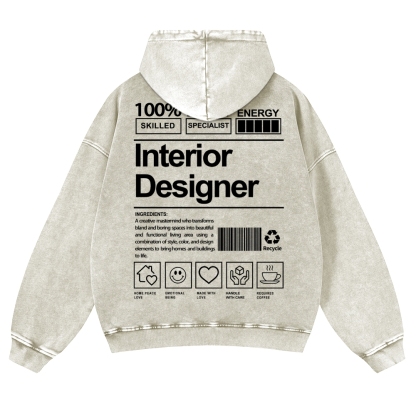 Interior Designer Vintage Washed Hoodie