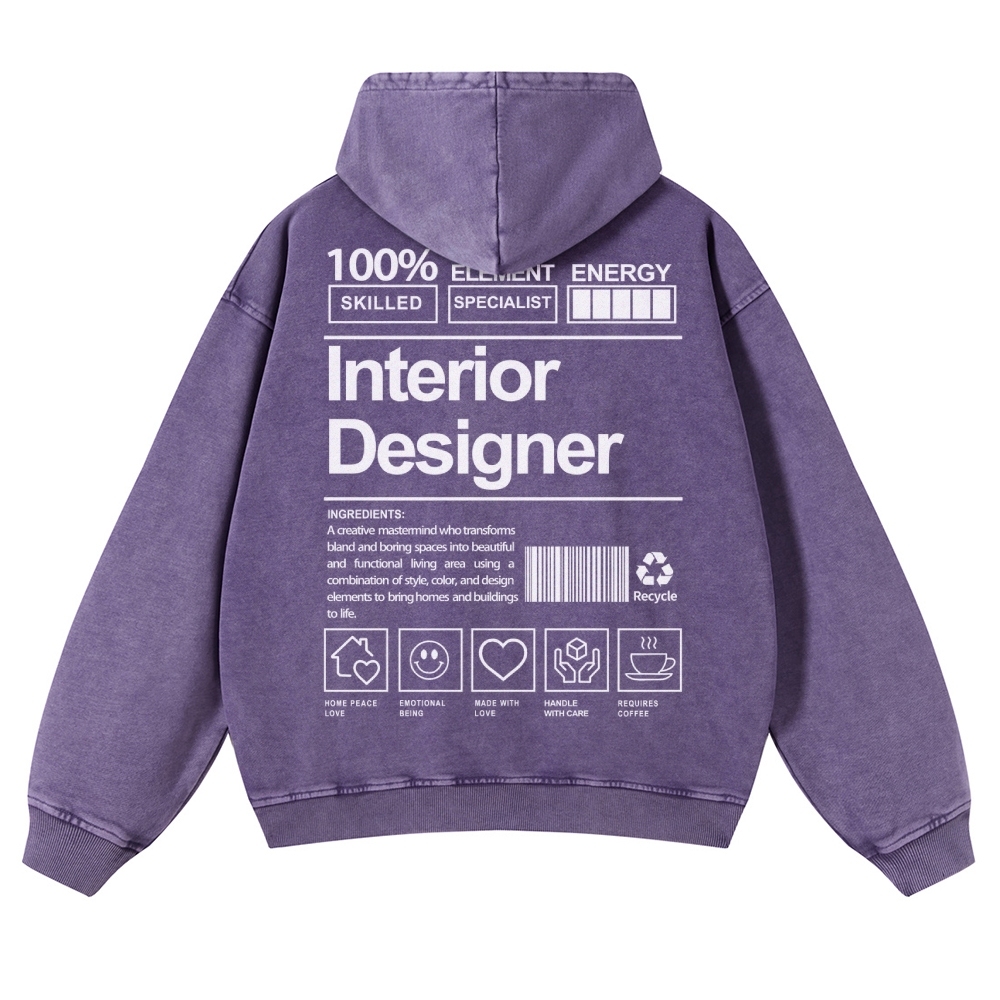 Interior Designer Vintage Washed Hoodie