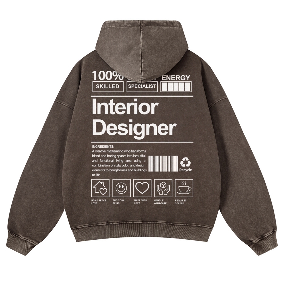 Interior Designer Vintage Washed Hoodie