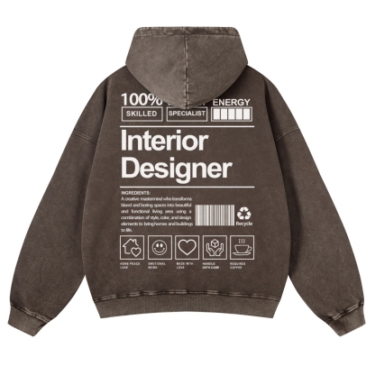 Interior Designer Vintage Washed Hoodie