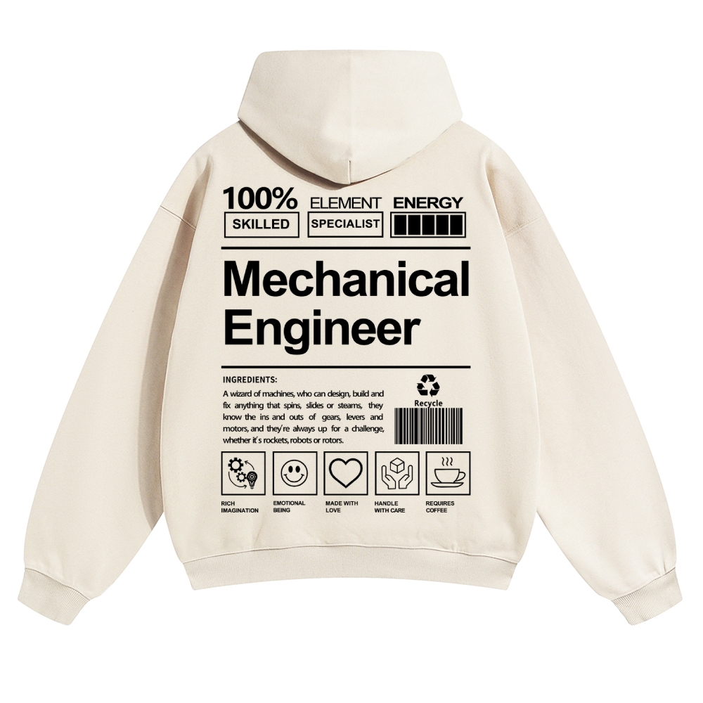 Mechanical Engineer Unisex Casual  Prints Hoodie