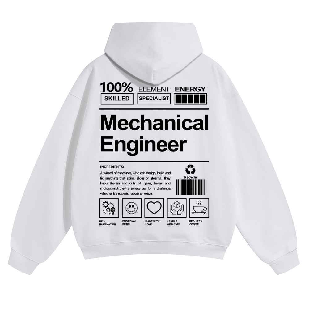 Mechanical Engineer Unisex Casual  Prints Hoodie