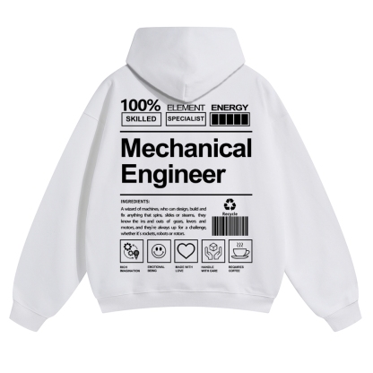 Mechanical Engineer Unisex Casual  Prints Hoodie