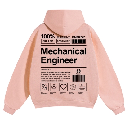Mechanical Engineer Unisex Casual  Prints Hoodie