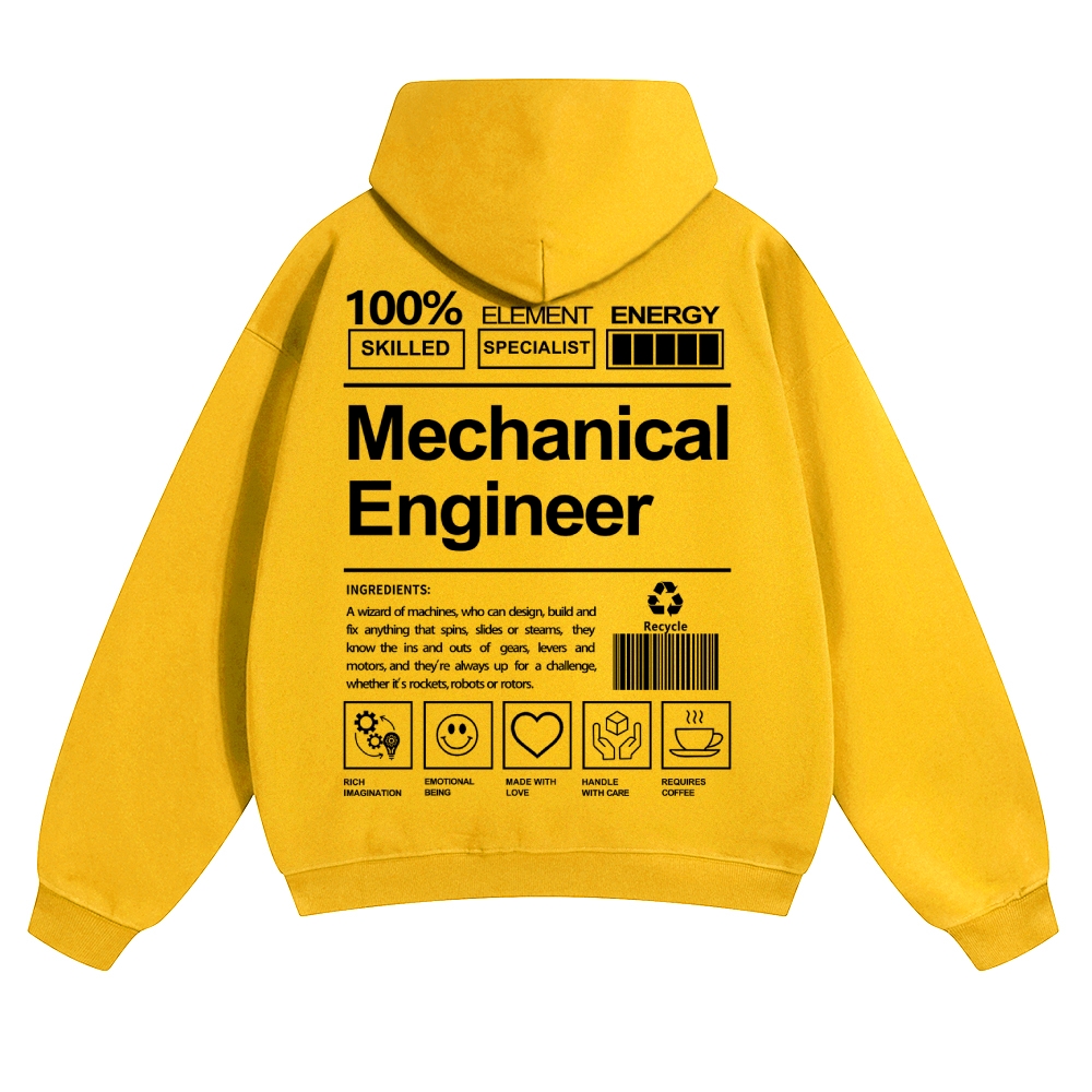 Mechanical Engineer Unisex Casual  Prints Hoodie