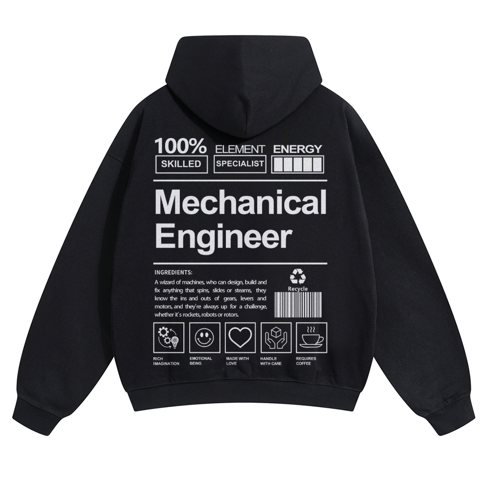 Mechanical Engineer Unisex Casual  Prints Hoodie