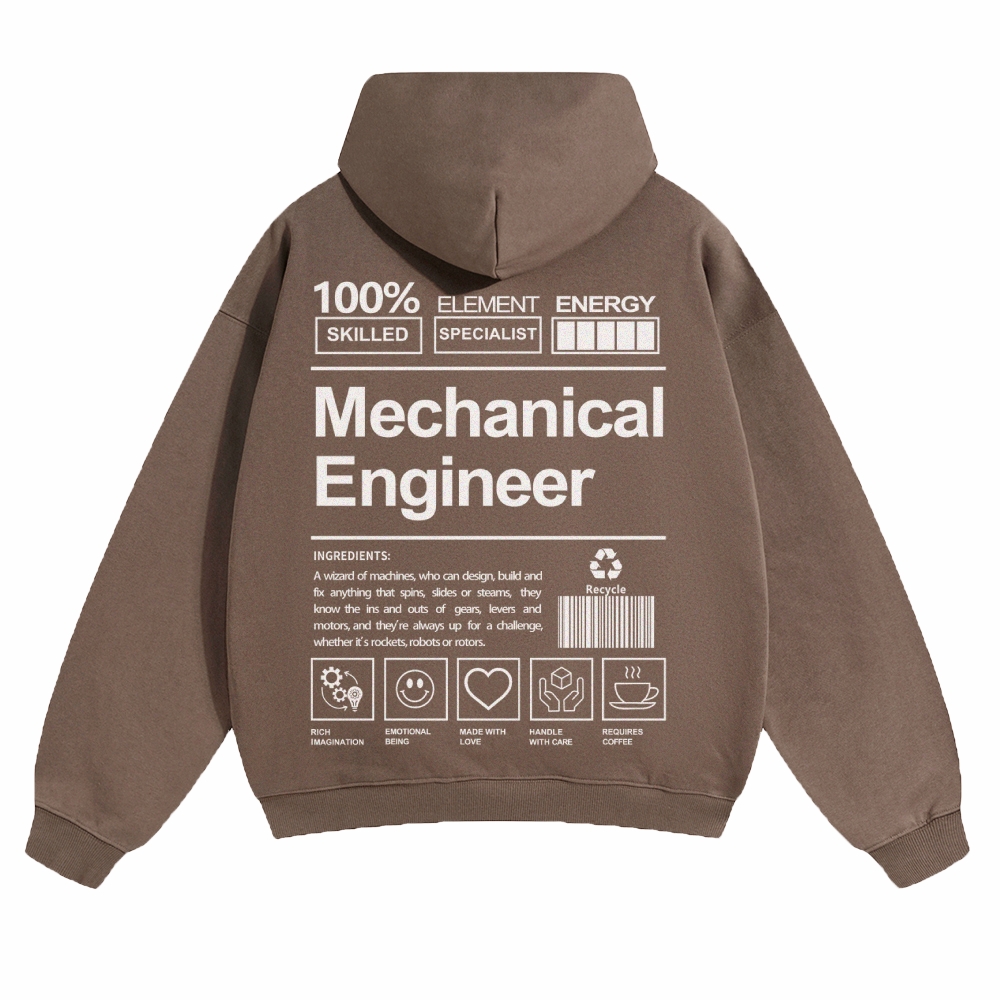 Mechanical Engineer Unisex Casual  Prints Hoodie