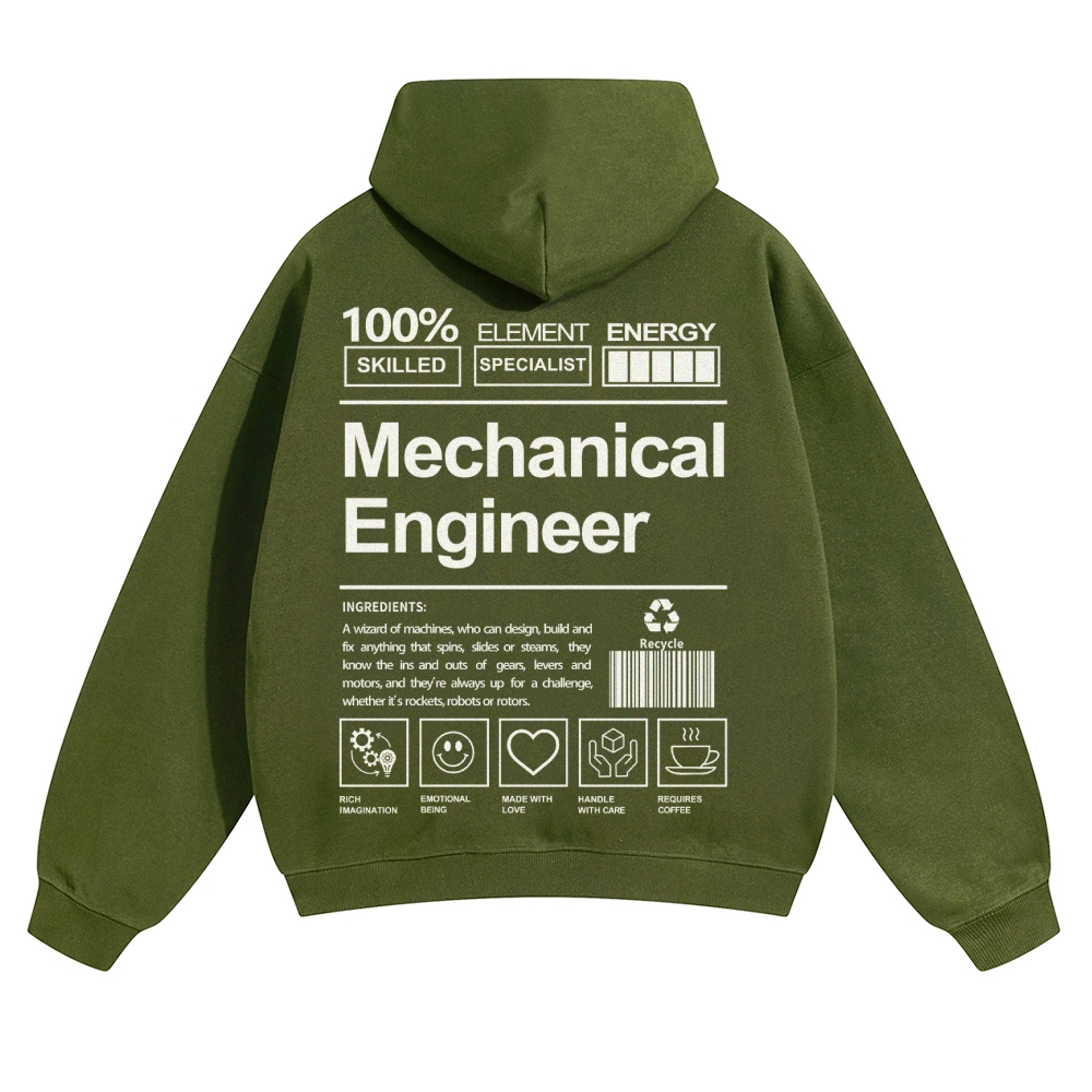 Mechanical Engineer Unisex Casual  Prints Hoodie