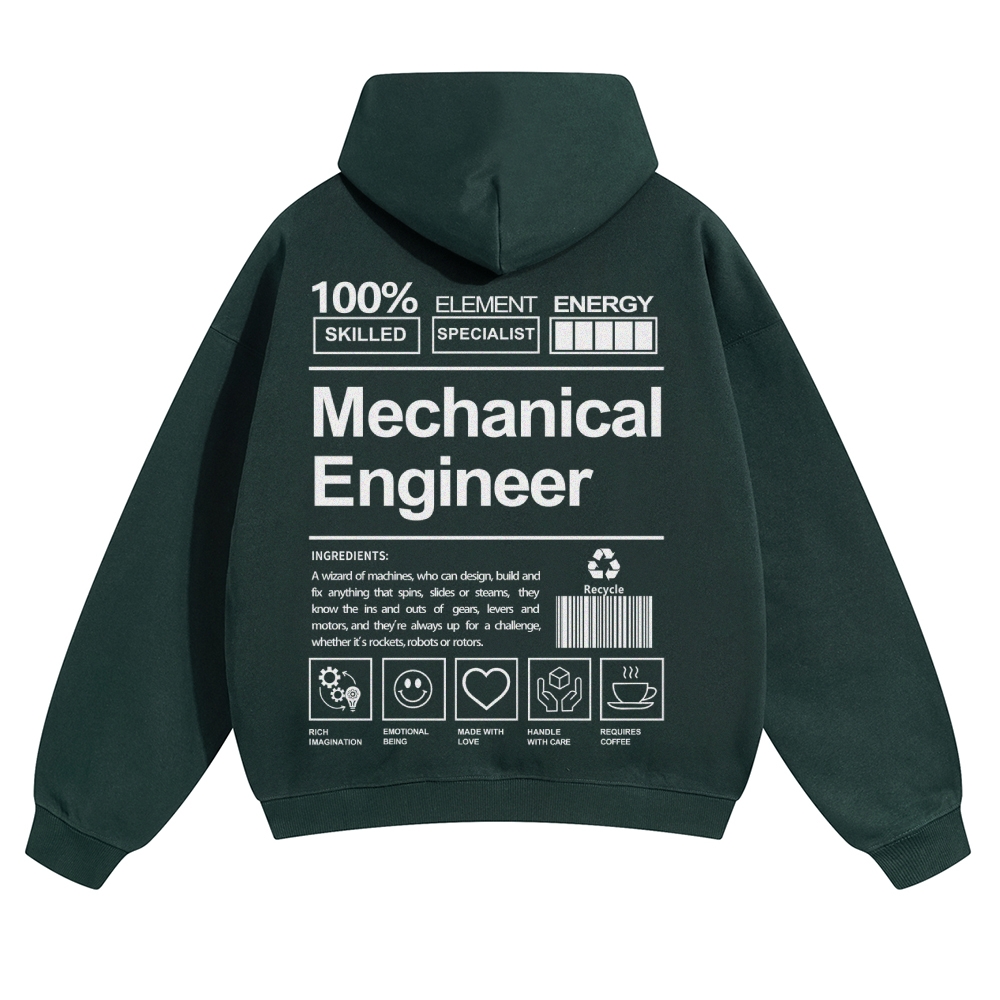 Mechanical Engineer Unisex Casual  Prints Hoodie