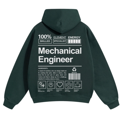 Mechanical Engineer Unisex Casual  Prints Hoodie