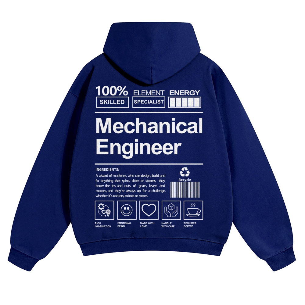 Mechanical Engineer Unisex Casual  Prints Hoodie