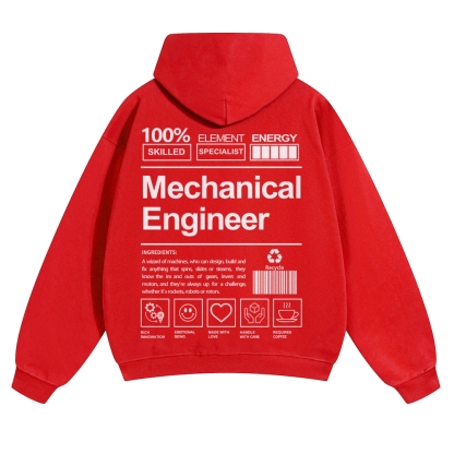 Mechanical Engineer Unisex Casual  Prints Hoodie