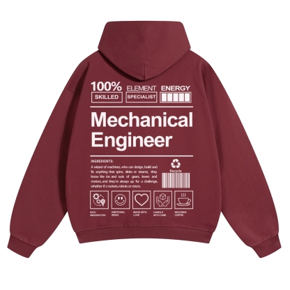 Mechanical Engineer Unisex Casual  Prints Hoodie