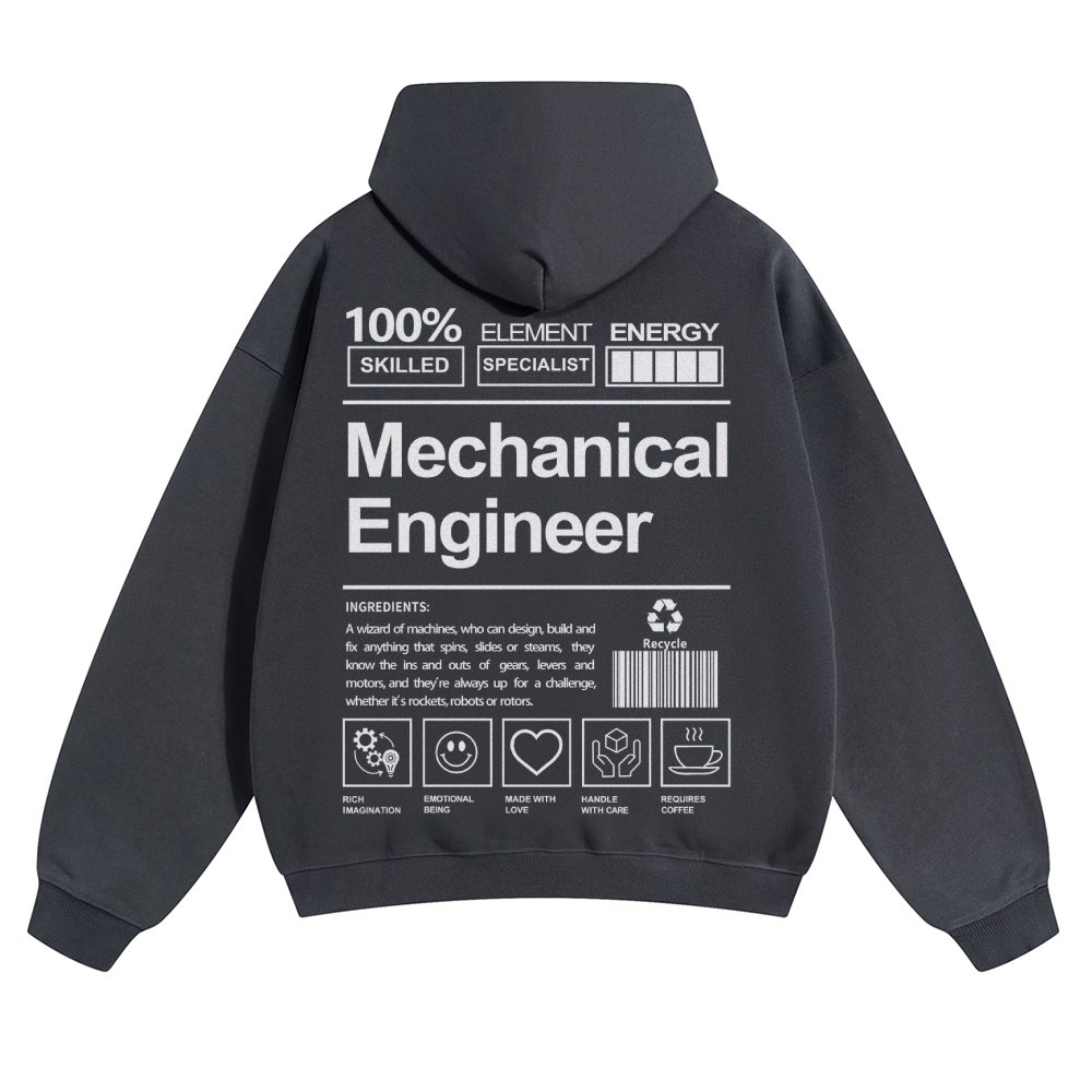 Mechanical Engineer Unisex Casual  Prints Hoodie
