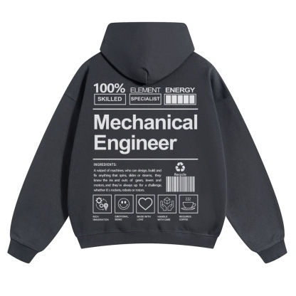 Mechanical Engineer Unisex Casual  Prints Hoodie