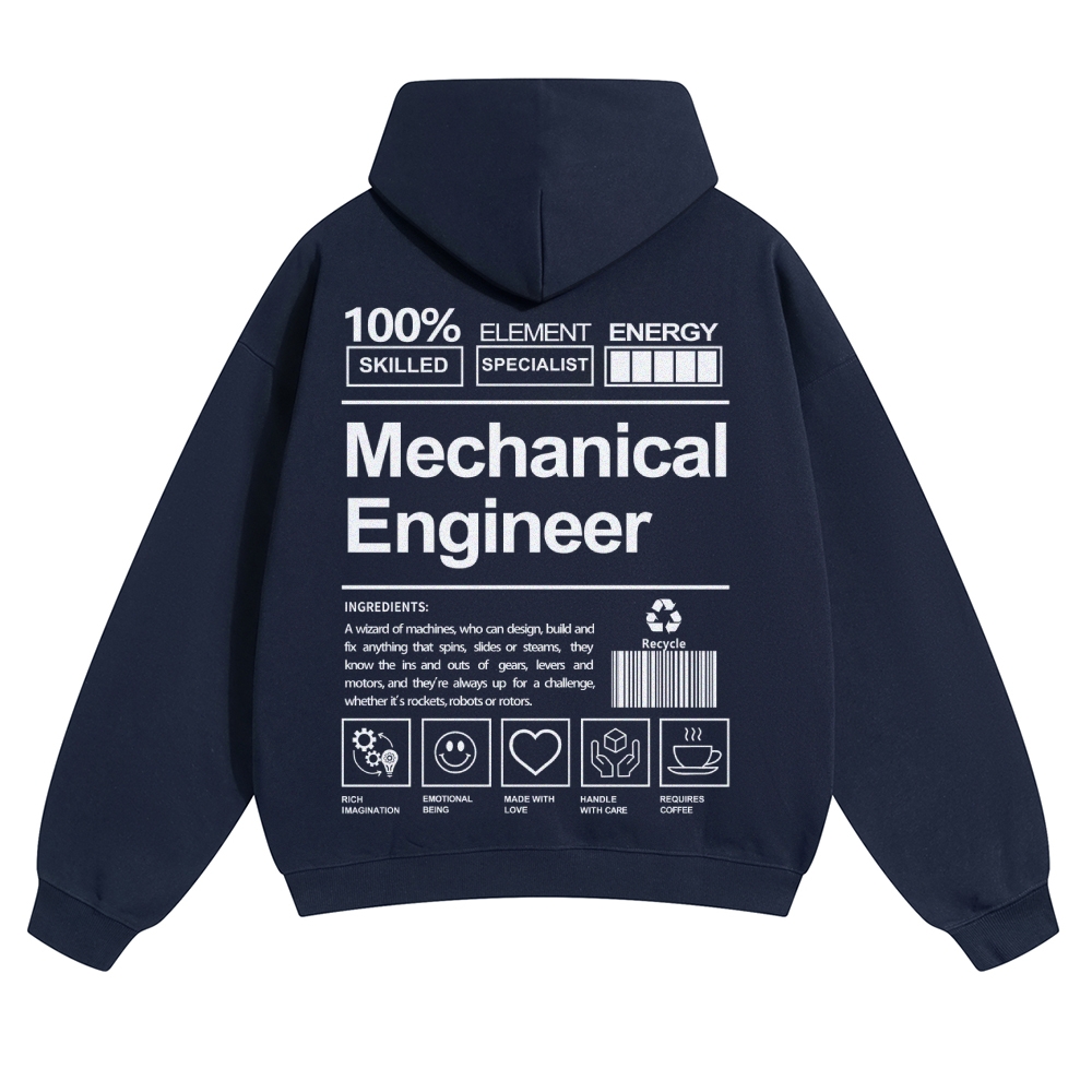Mechanical Engineer Unisex Casual  Prints Hoodie