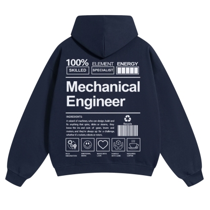 Mechanical Engineer Unisex Casual  Prints Hoodie